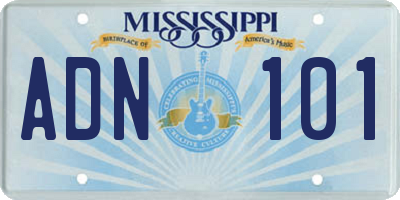 MS license plate ADN101