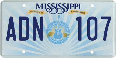 MS license plate ADN107