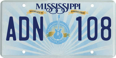 MS license plate ADN108