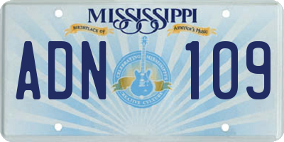MS license plate ADN109