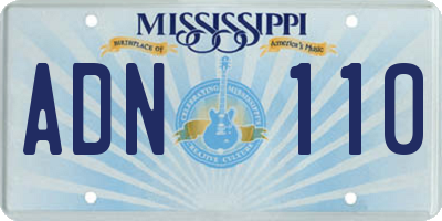 MS license plate ADN110