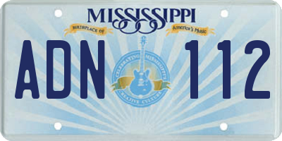 MS license plate ADN112