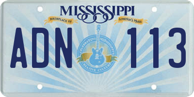 MS license plate ADN113