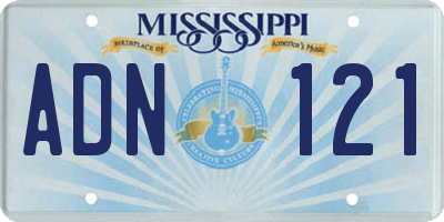 MS license plate ADN121