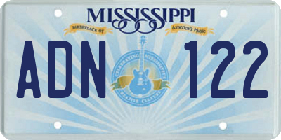 MS license plate ADN122