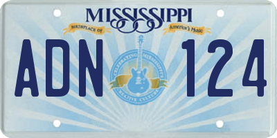 MS license plate ADN124