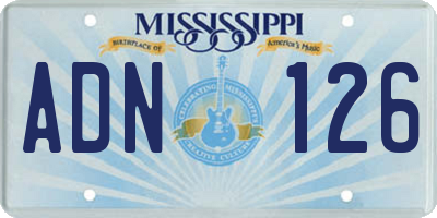 MS license plate ADN126