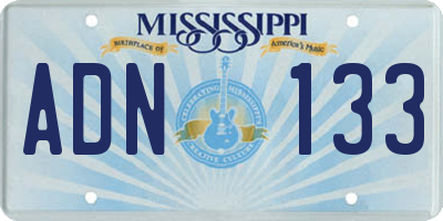 MS license plate ADN133