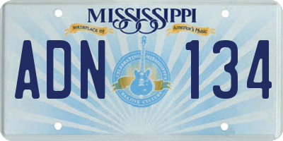 MS license plate ADN134