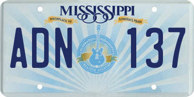 MS license plate ADN137