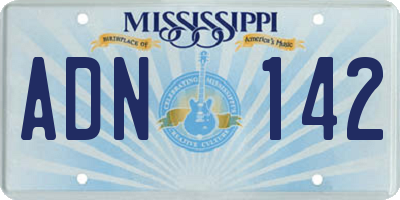 MS license plate ADN142