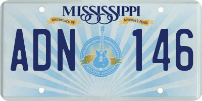 MS license plate ADN146