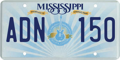 MS license plate ADN150