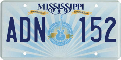 MS license plate ADN152