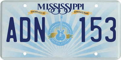 MS license plate ADN153