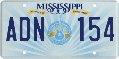 MS license plate ADN154