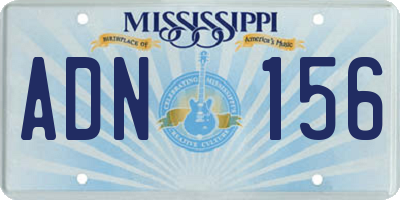 MS license plate ADN156
