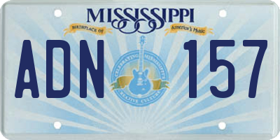 MS license plate ADN157