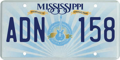 MS license plate ADN158