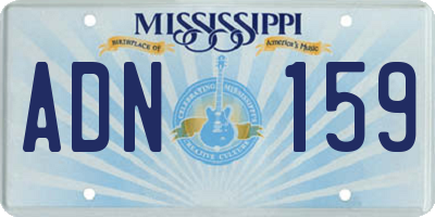 MS license plate ADN159