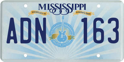 MS license plate ADN163