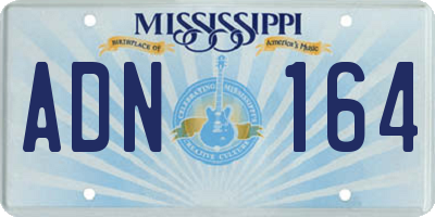 MS license plate ADN164