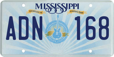 MS license plate ADN168