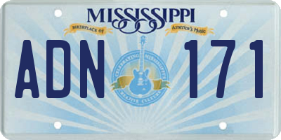 MS license plate ADN171