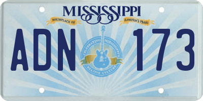 MS license plate ADN173