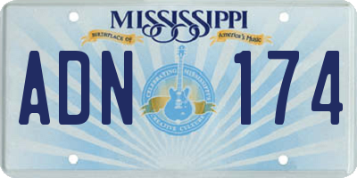 MS license plate ADN174