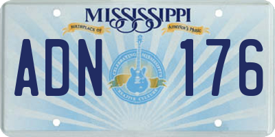 MS license plate ADN176