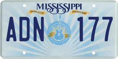 MS license plate ADN177
