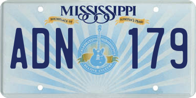 MS license plate ADN179
