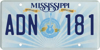 MS license plate ADN181