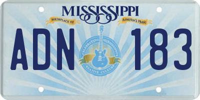 MS license plate ADN183