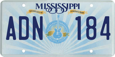 MS license plate ADN184