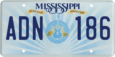 MS license plate ADN186