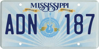MS license plate ADN187