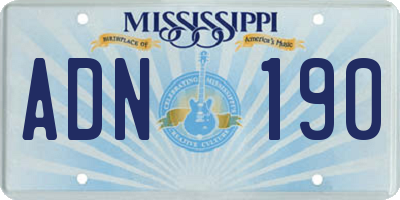 MS license plate ADN190