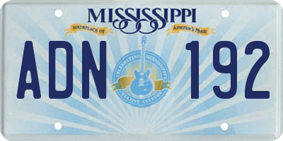 MS license plate ADN192