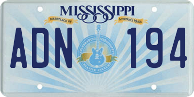 MS license plate ADN194