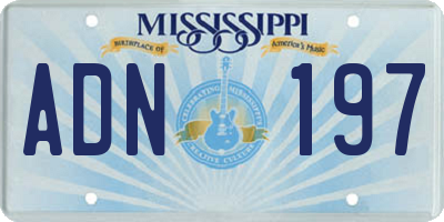 MS license plate ADN197