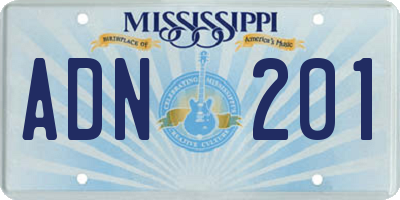 MS license plate ADN201