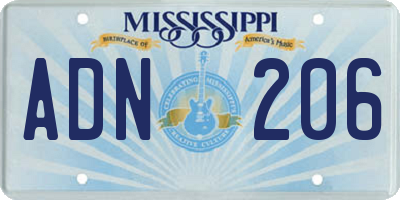MS license plate ADN206