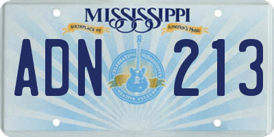 MS license plate ADN213