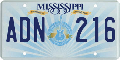 MS license plate ADN216