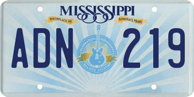 MS license plate ADN219