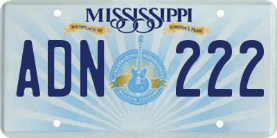 MS license plate ADN222