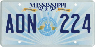 MS license plate ADN224