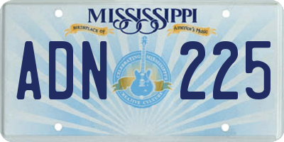 MS license plate ADN225